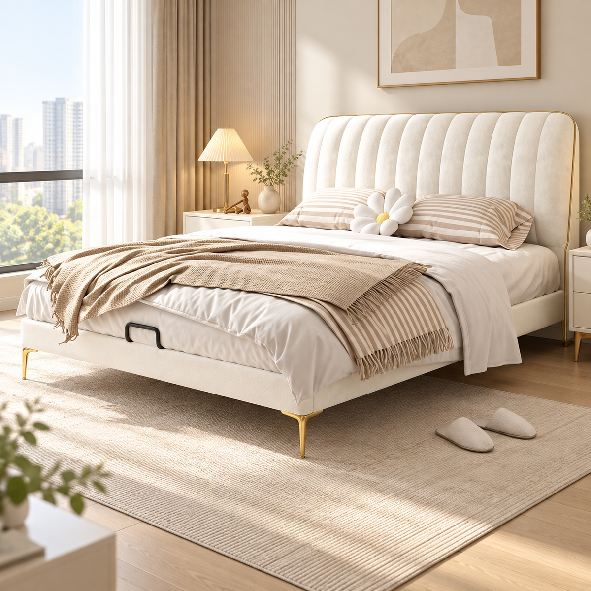 Trelvian Leather Bed Frame