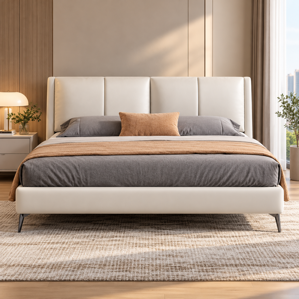 Orsovira Leather Bed Frame