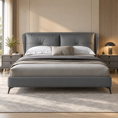 Vadrienne Leather Bed Frame