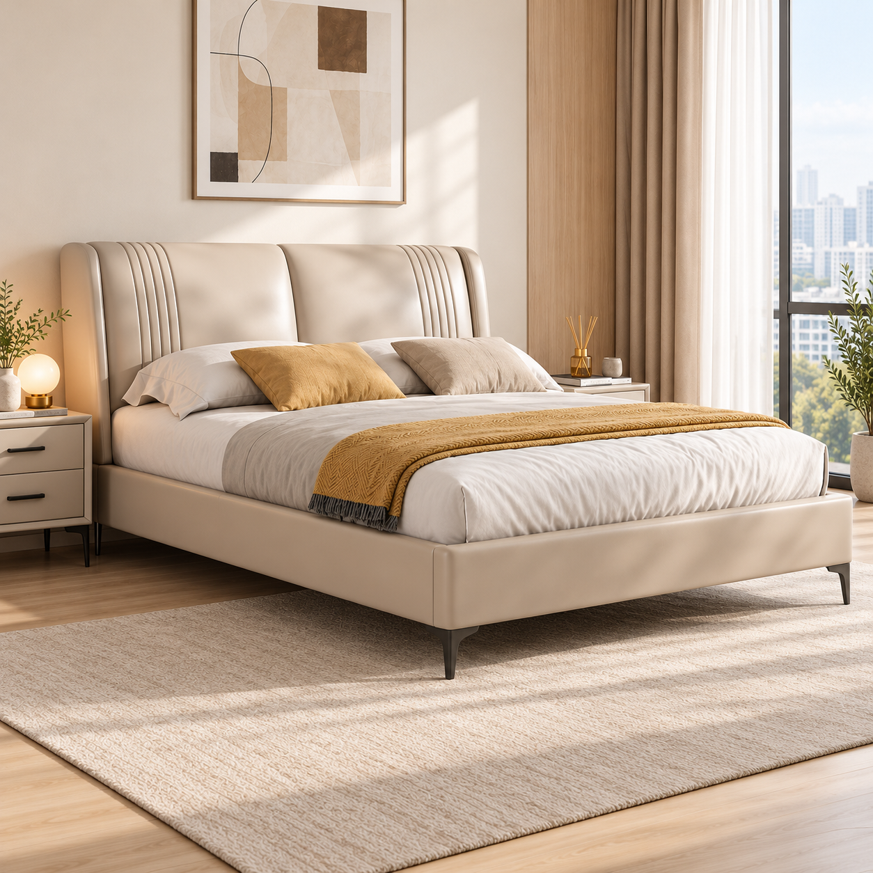 Nelmoro Leather Bed Frame