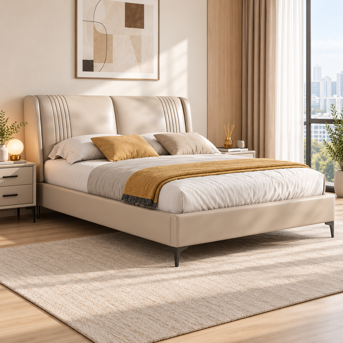 Nelmoro Leather Bed Frame