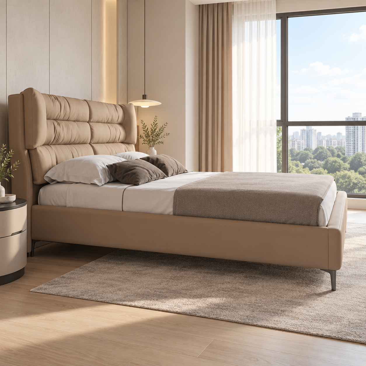 Aldevira Leather Bed Frame