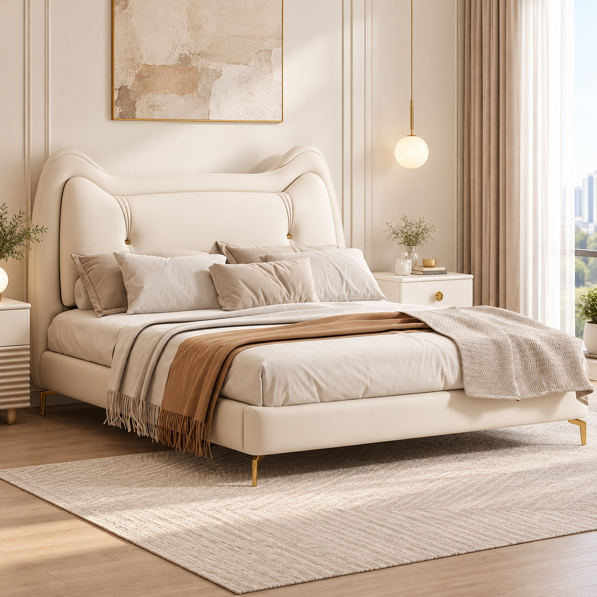 Vensella Faux Leather Bed Frame