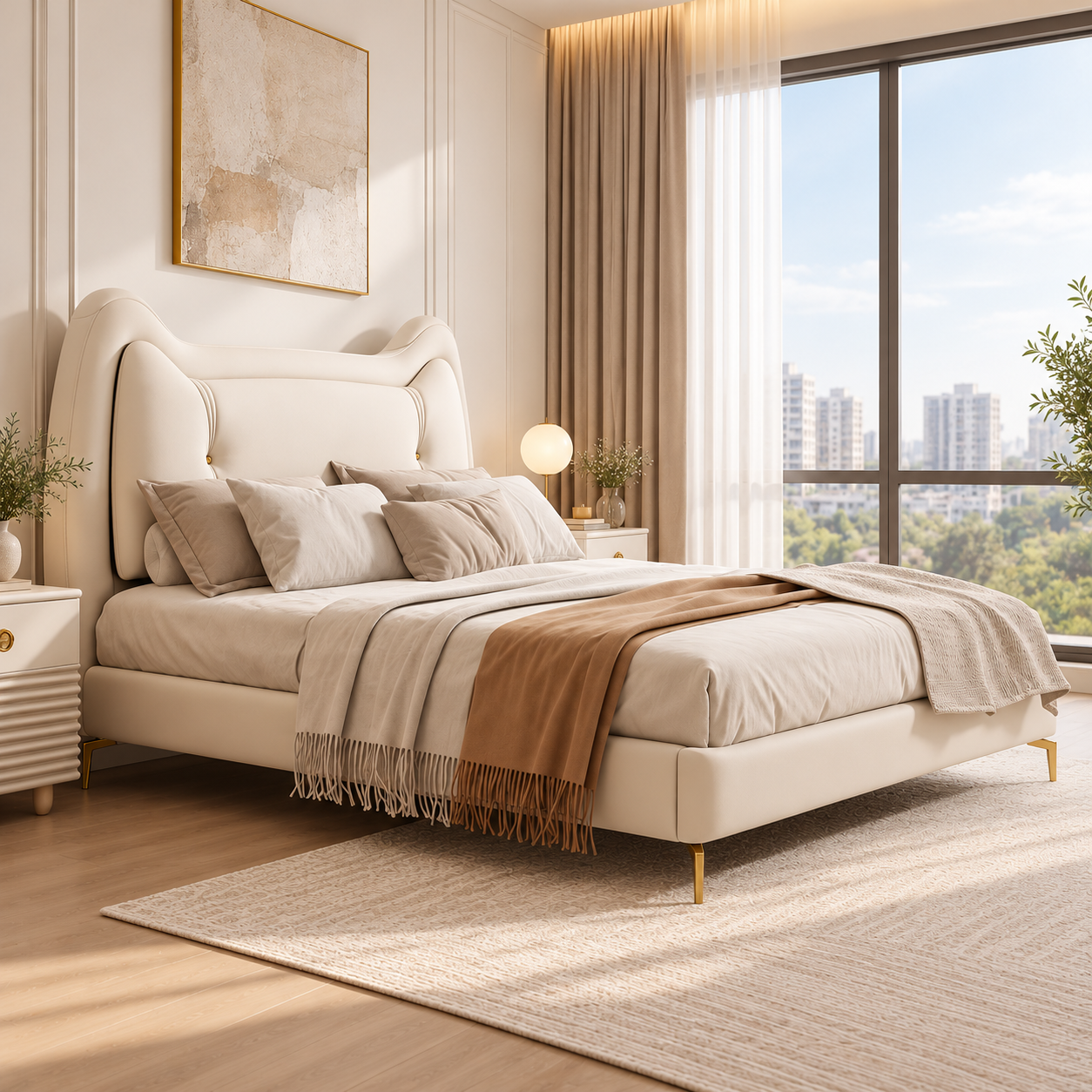 Vensella Faux Leather Bed Frame