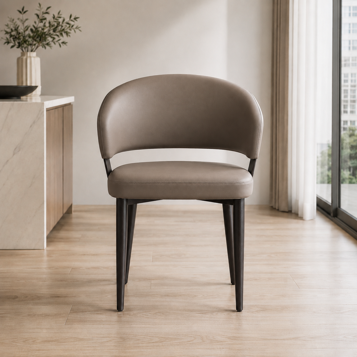 Waviano Leather Dining Chair
