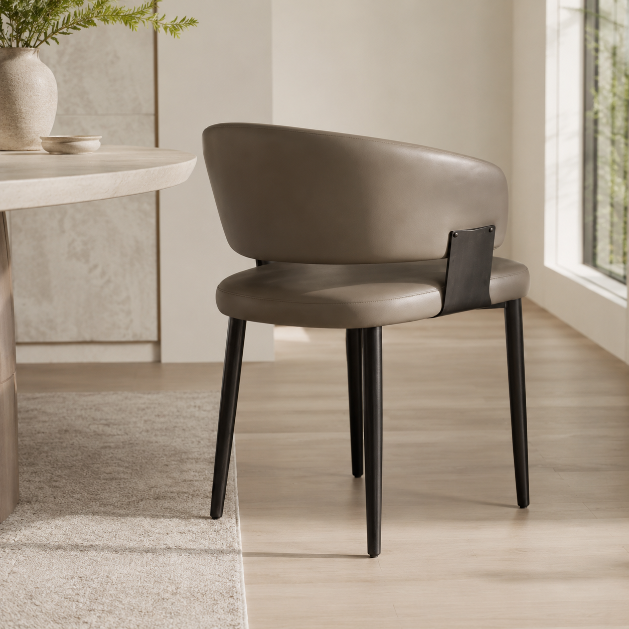 Waviano Leather Dining Chair