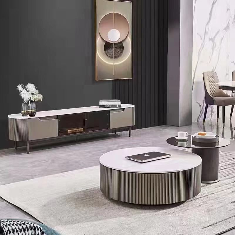 Saffron Glossy Sintered Stone Nesting Coffee Table