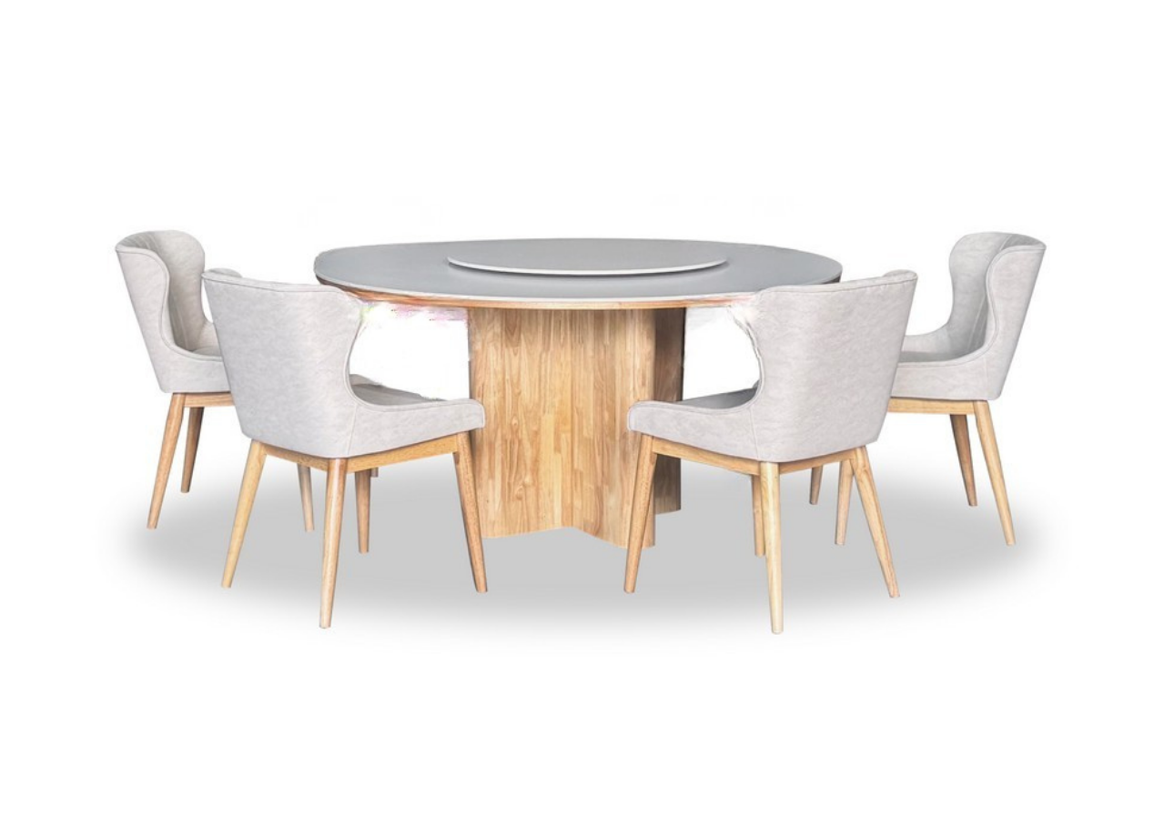 Solara Dining Set (1 Table + 4 Chair) by Wood Haven
