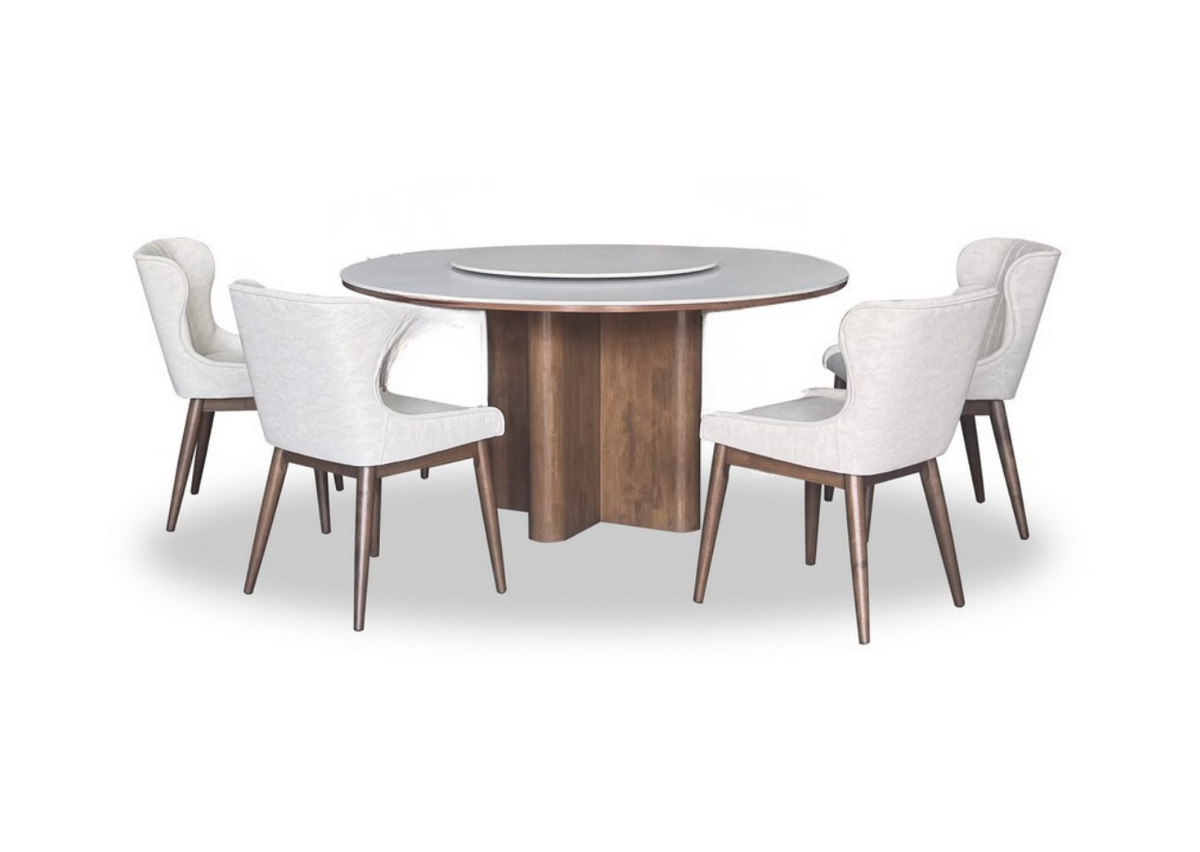 Celine Dining Set (1 Table + 4 Chair) by Wood Haven