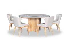Solara Dining Set (1 Table + 4 Chair) by Wood Haven