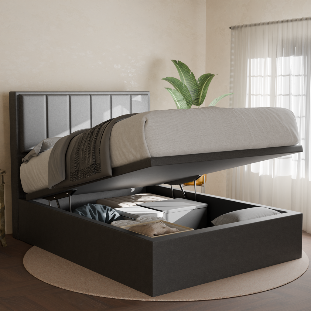 Snova Fabric Storage Bed Frame + Good Dream Mattress