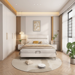 Arvuno Genuine Leather Bed Frame