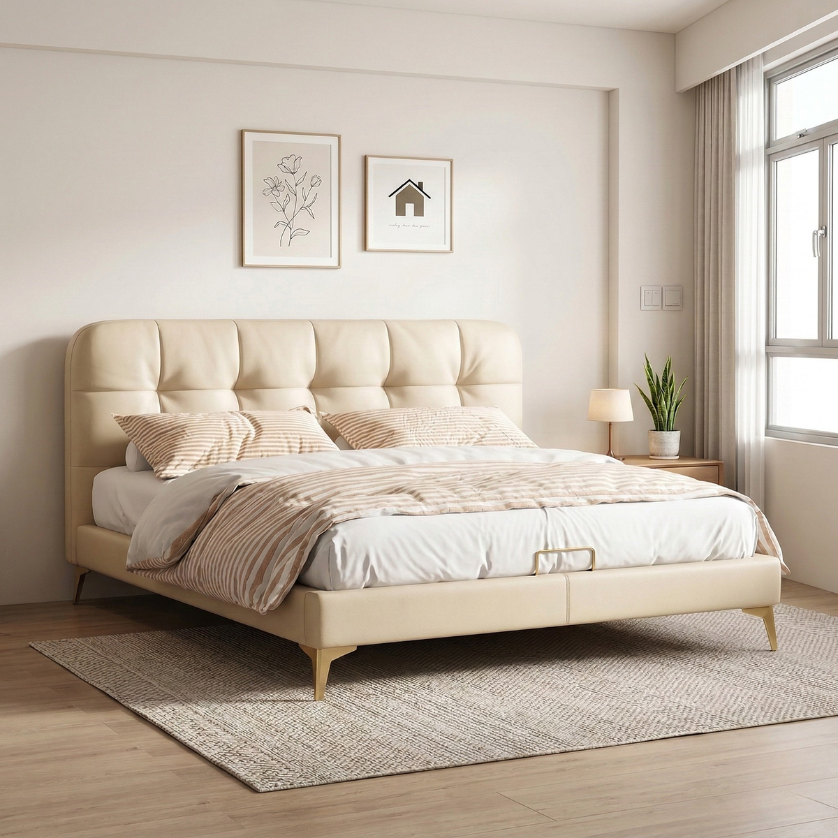 Irvique Leather Bed Frame