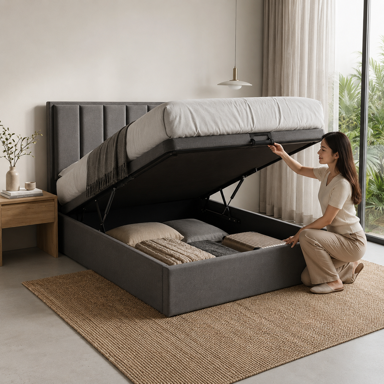 Snova Fabric Storage Bed Frame