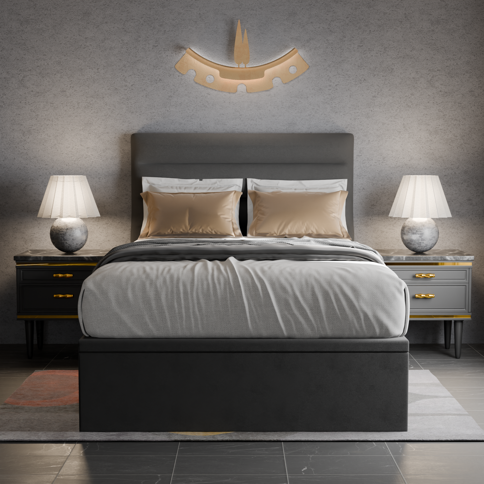 Bernie Fabric Storage Bed Frame