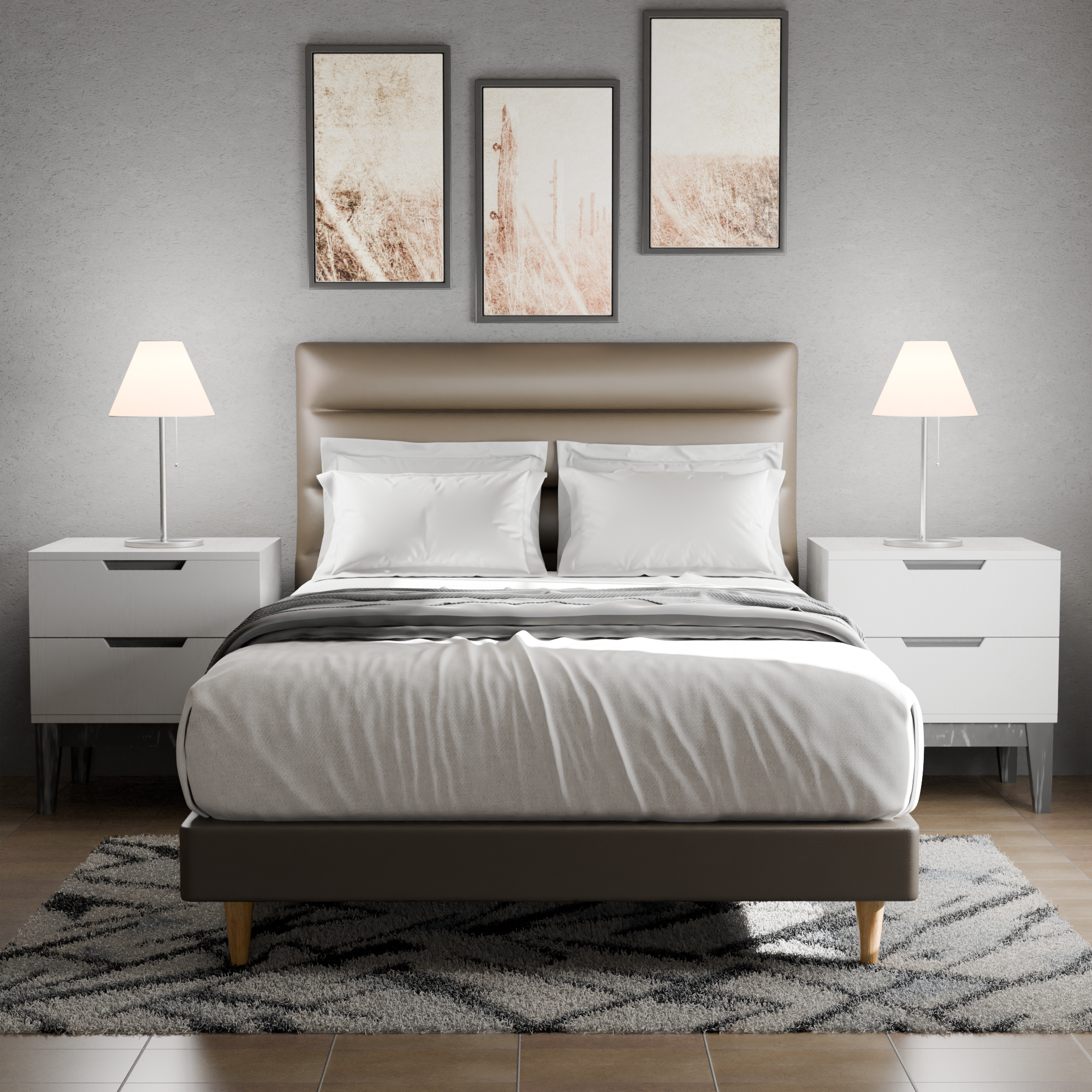 Bernie Faux Leather Bed Frame