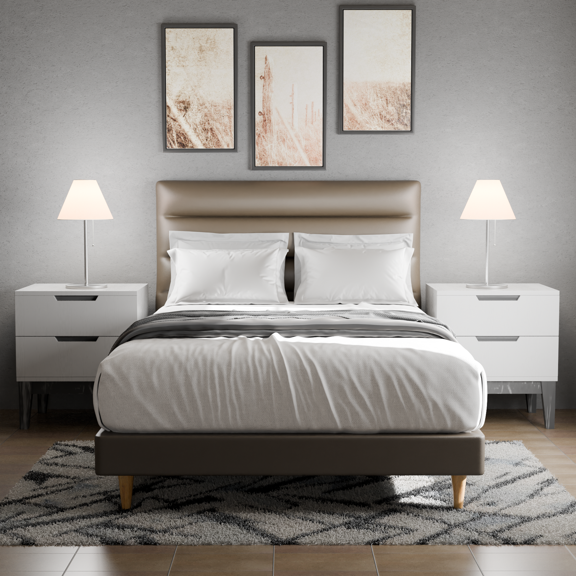 Bernie Faux Leather Bed Frame