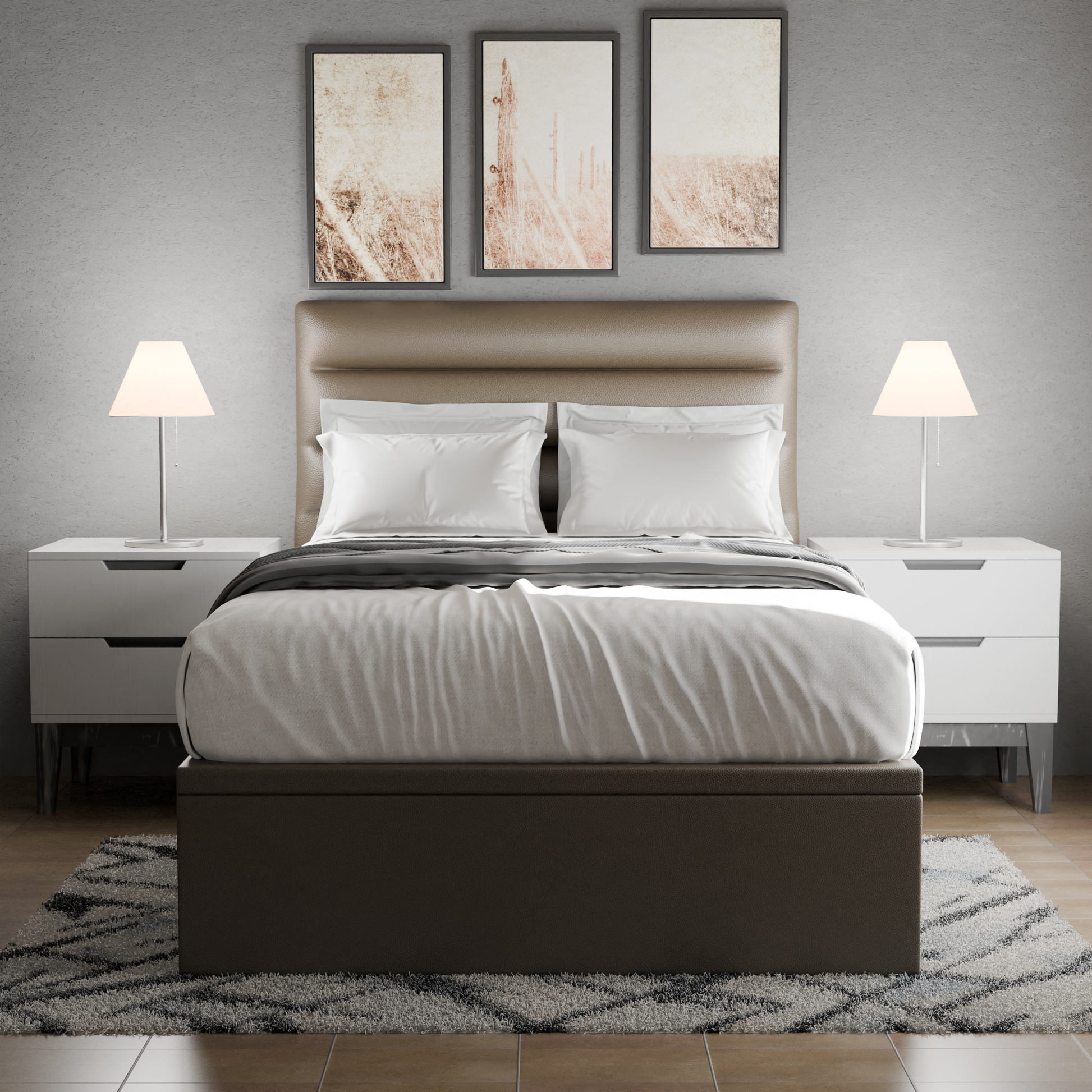 Bernie Faux Leather Storage Bed Frame