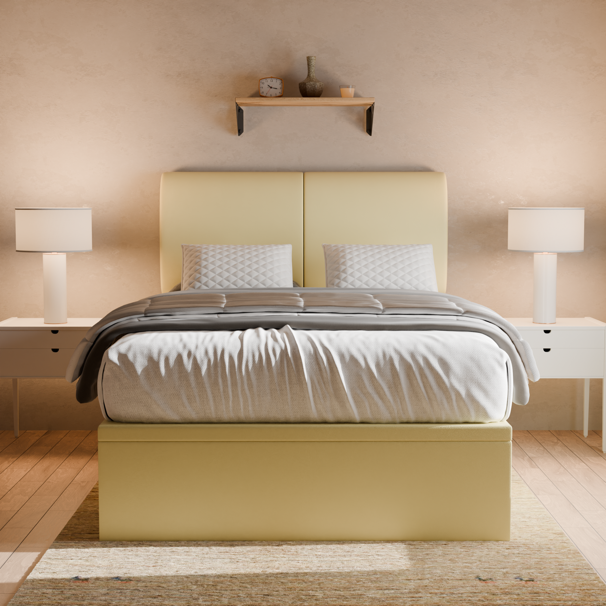 Konelle Faux Leather Storage Bed Frame