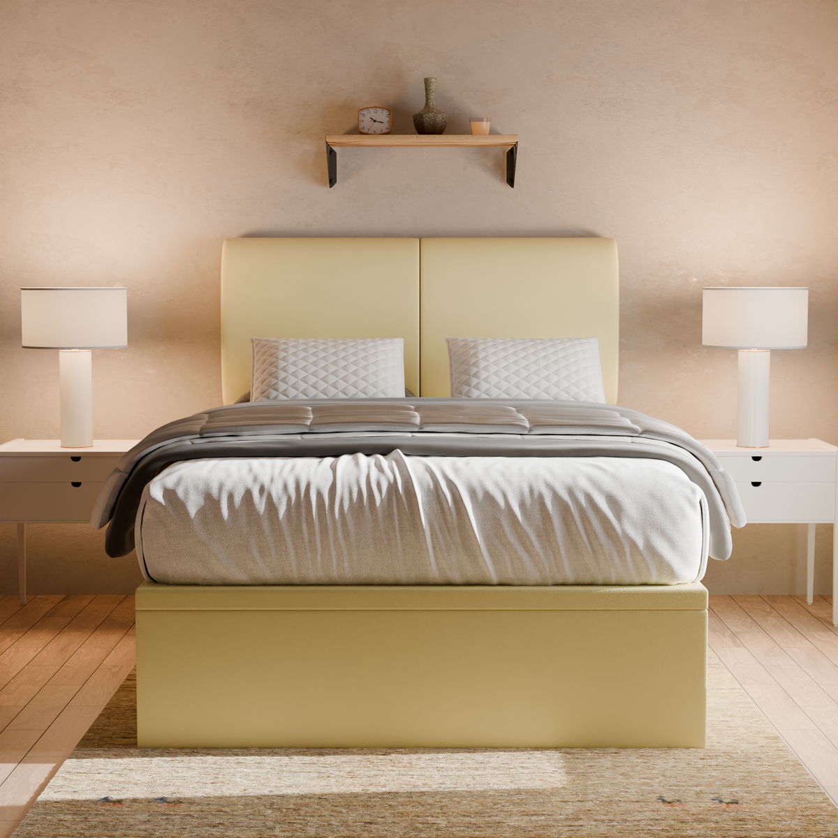 Konelle Faux Leather Storage Bed Frame