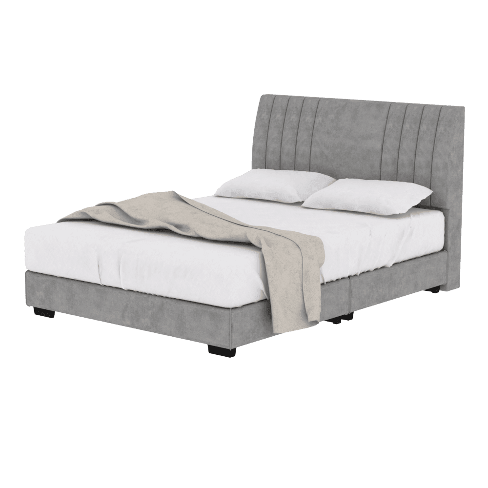 Cora Grey Bed Frame + Somnuz™ Durafirm 10" Spring Mattress