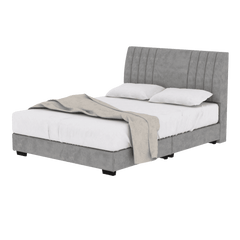 Cora Grey Bed Frame + Somnuz™ Durafirm 10" Spring Mattress