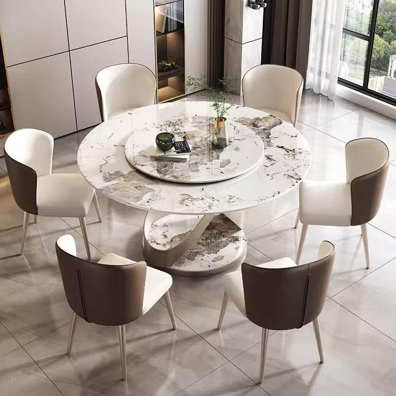 Vincenzi Sintered Stone Round Dining Table - Maxi Home Furnishing