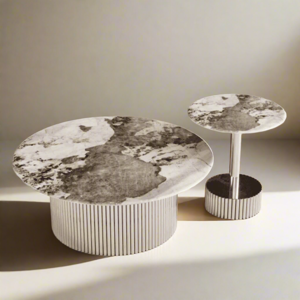 Diego Cultured Marble Nesting Coffee Table - Maxi Home Furnishing