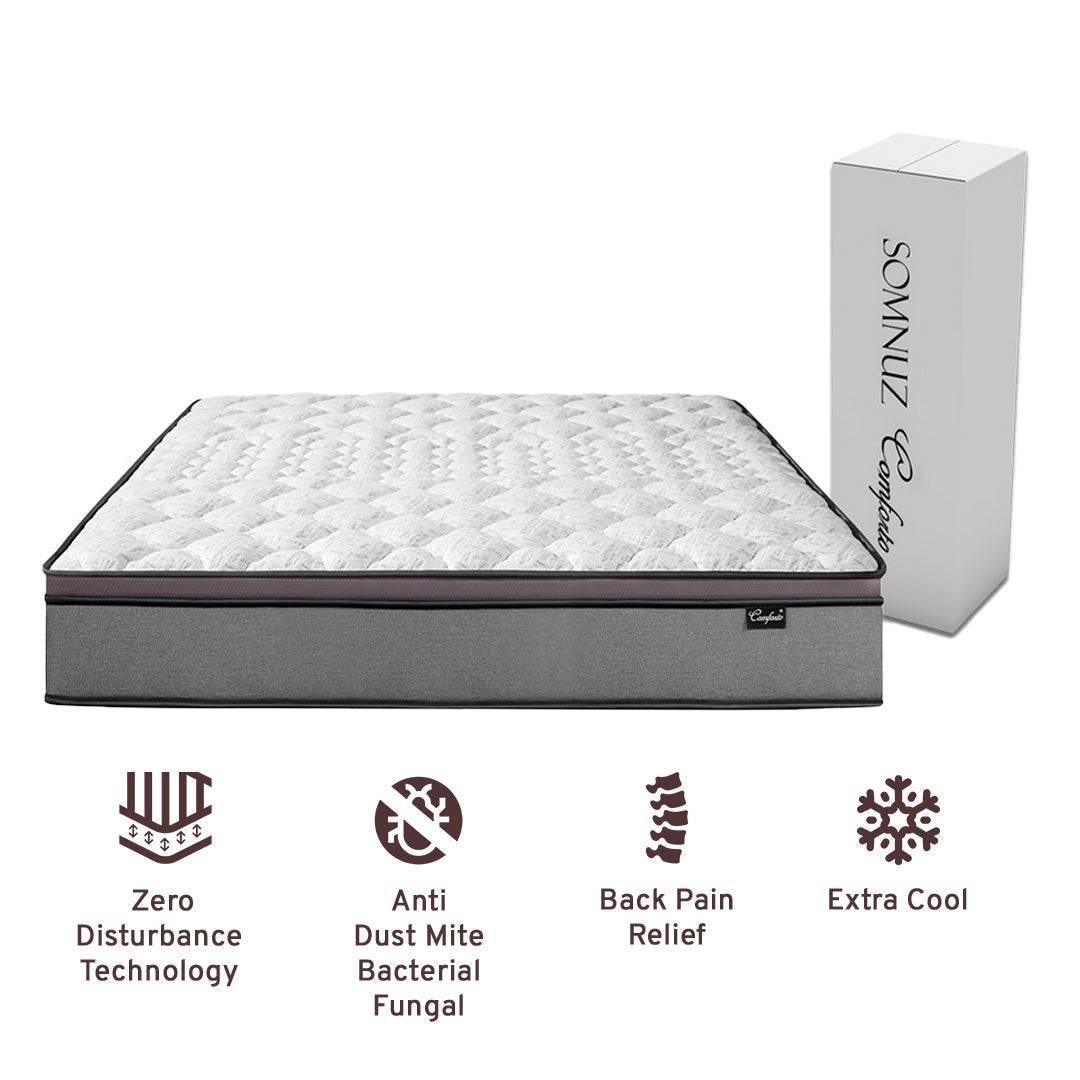 Ashleah Black Faux Leather Storage Bed + Somnuz™ Comforto 10" Bamboo Fabric Latex Pocketed Spring Mattress Singapore