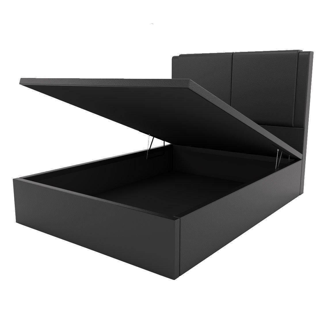 Ashleah Black Faux Leather Storage Bed + Somnuz™ Comforto 10" Bamboo Fabric Latex Pocketed Spring Mattress Singapore