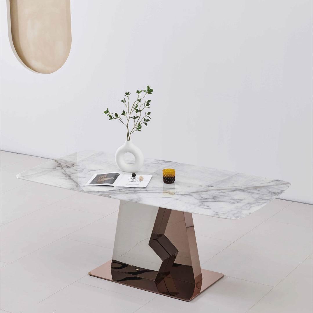 Giulia Glossy Sintered Stone Dining Table (160cm/180cm/200cm) - Maxi Home Furnishing
