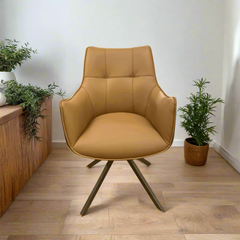 Xanthe Faux Leather Swivel Dining Chair