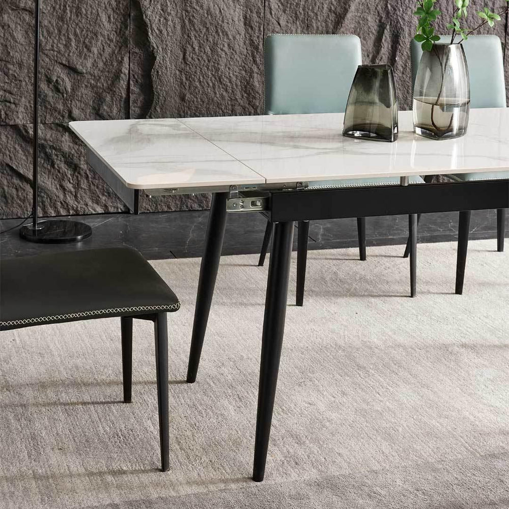 Agnello Glossy Sintered Stone Extendable Dining Table - Maxi Home Furnishing