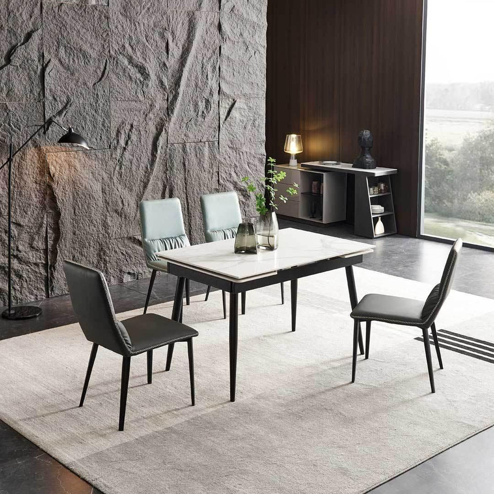 Agnello Glossy Sintered Stone Extendable Dining Table - Maxi Home Furnishing