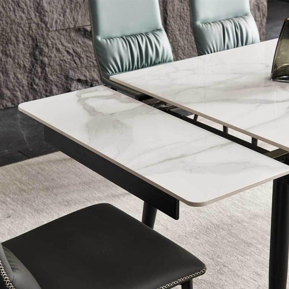 Agnello Glossy Sintered Stone Extendable Dining Table - Maxi Home Furnishing