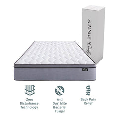 Snova Brown Faux Leather Storage Bed + Somnuz® Comfy 10" Individual Pocketed Spring Mattress
