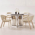 Leo Sintered Stone Round Dining Table - Maxi Home Furnishing