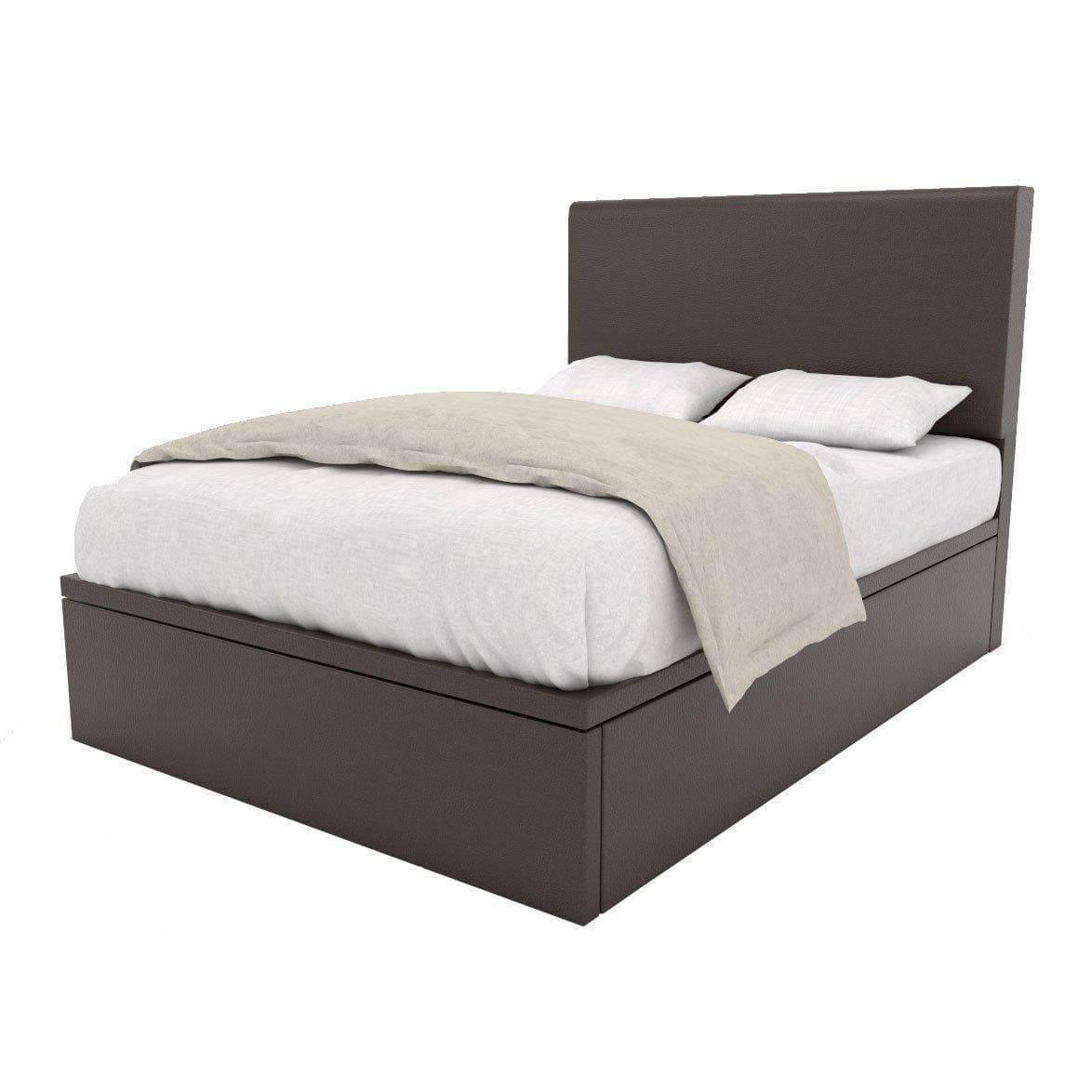 Devonne Brown Faux Leather Storage Bed + Somnuz™ Comfy 10" Individual Pocketed Spring Mattress Singapore