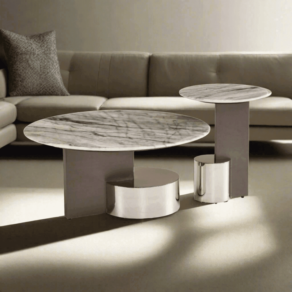 Gianna Cultured Marble Nesting Coffee Table - Maxi Home Furnishing