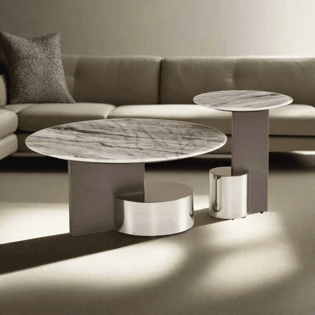 Gianna Cultured Marble Nesting Coffee Table - Maxi Home Furnishing
