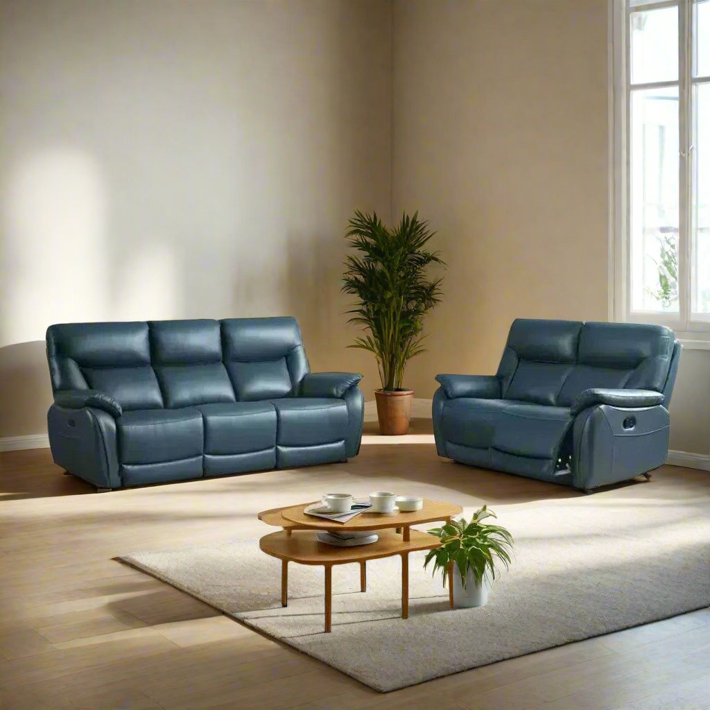 Elsie Genuine Leather Manual Recliner Sofa Singapore