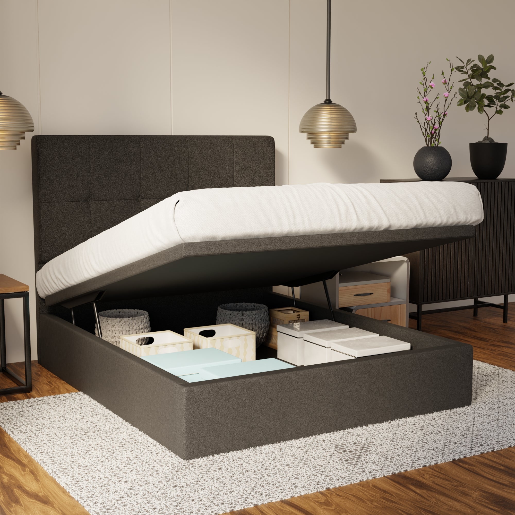 Marlowe Fabric Storage Bed Frame (Water Repellent & Pet Friendly) By Somnuz