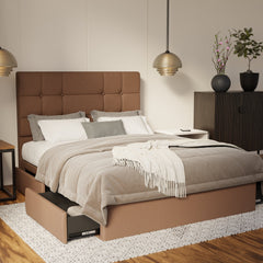 Elara Fabric Drawer Bed Frame (Water Repellent & Pet friendly) By Somnuz