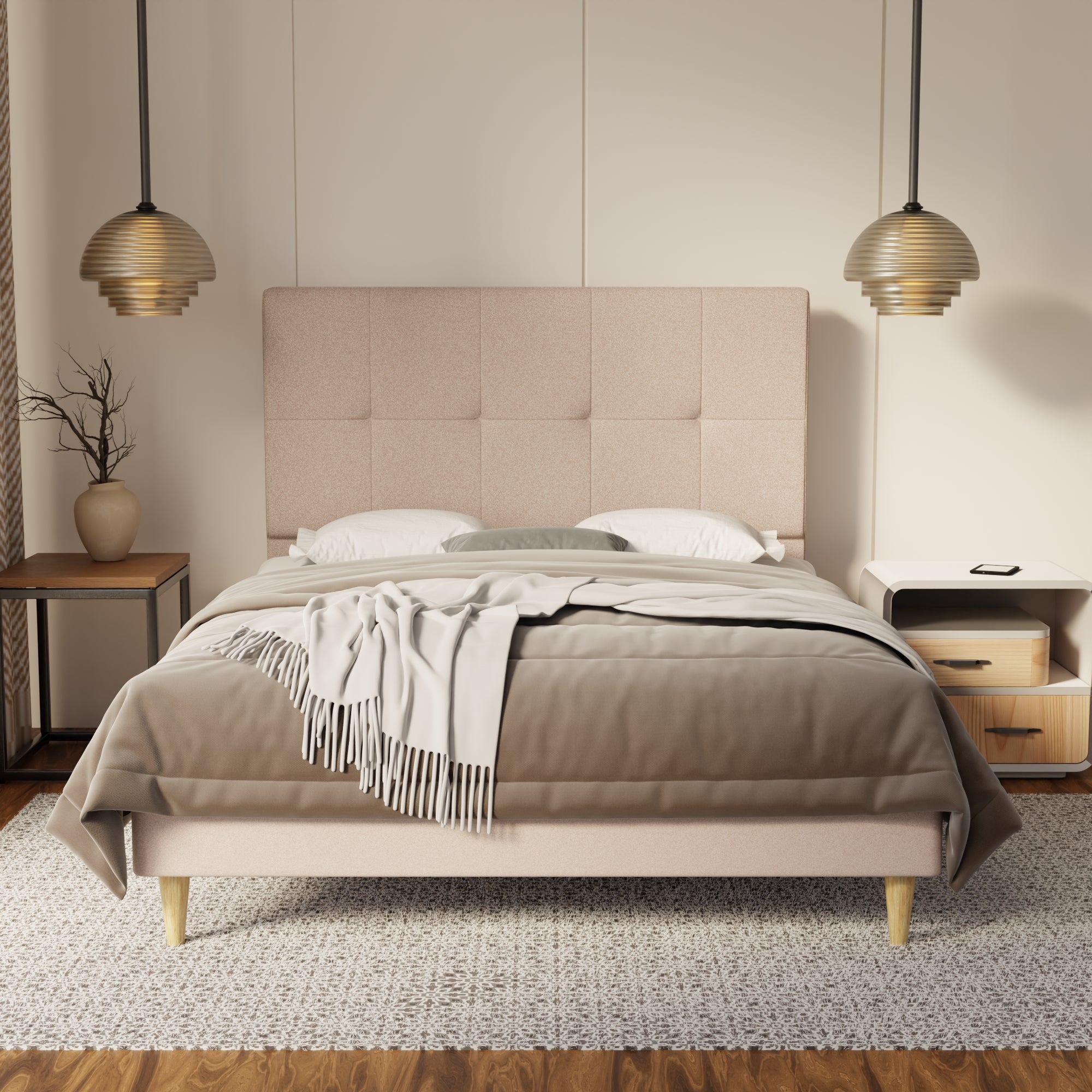 Marlowe Fabric Bed Frame (Water Repellent & Pet friendly) By Somnuz