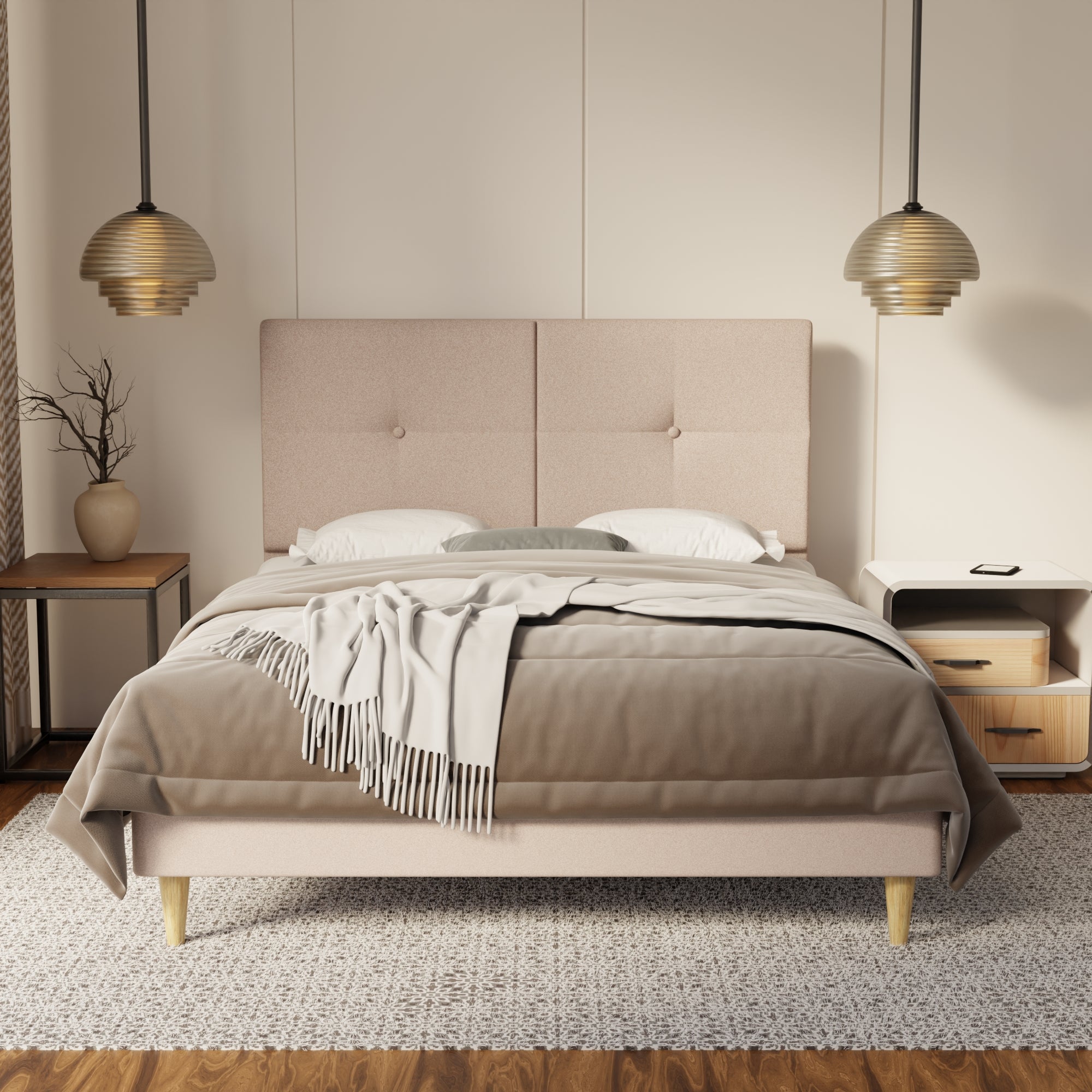 Rylan Fabric Bed Frame (Water Repellent & Pet friendly) By Somnuz