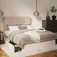 Rylan Fabric Drawer Bed Frame (Water Repellent & Pet Friendly) By Somnuz