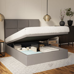 Caspian Fabric Storage Bed Frame (Water Repellent & Pet Friendly) By Somnuz