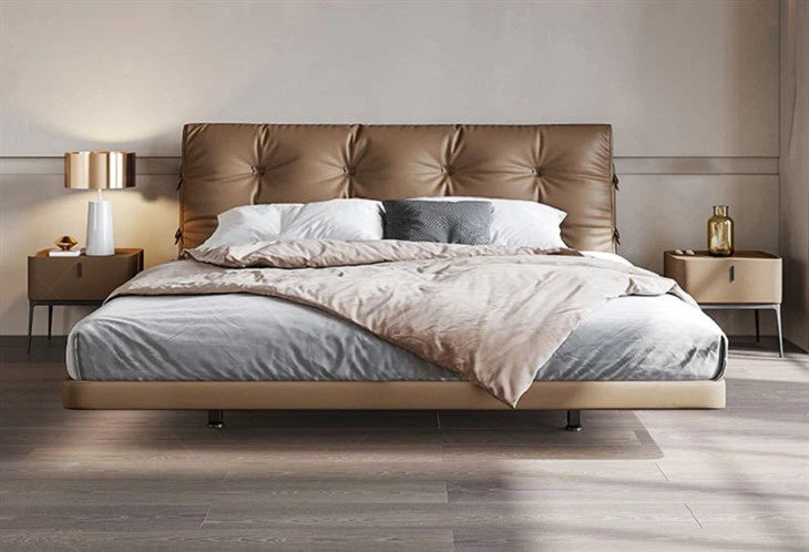 Pontus Leather Floating Bed (Queen Size & King Size)