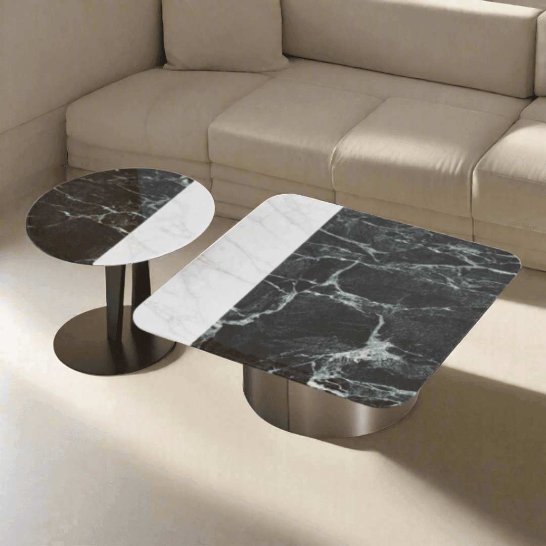 Juno Cultured Marble Nesting Coffee Table - Maxi Home Furnishing