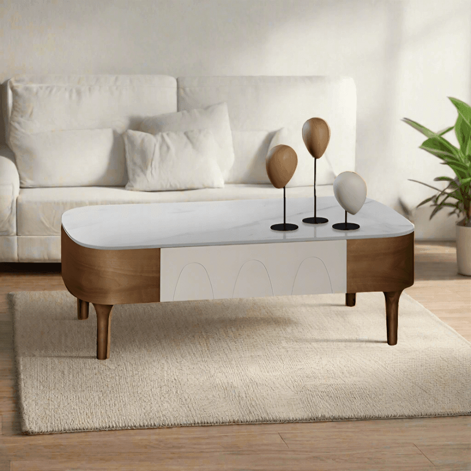 Grant Coffee Table with Crystalised Stone Top Singapore